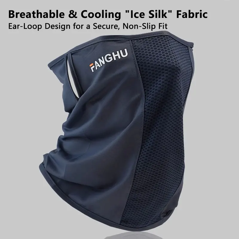 Mesh Breathable Ear Loop Mask Elastic Sunscreen Anti-UV Face Covering Thin Breathable Sports Neck Gaiter For Women Men