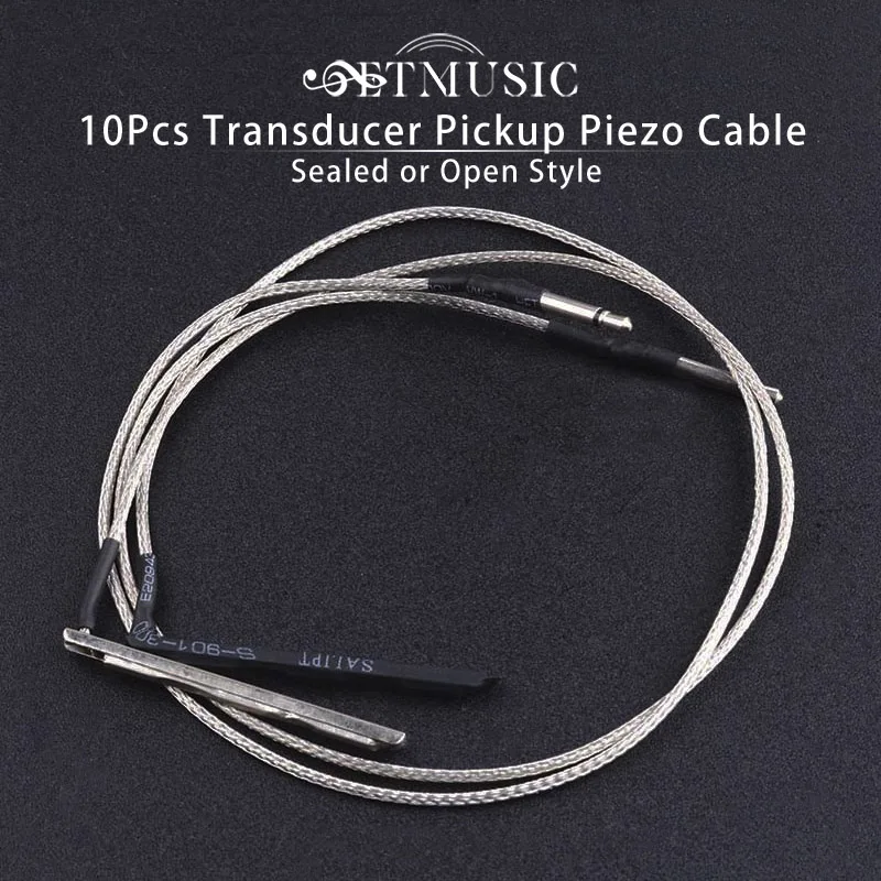 10Pcs Acoustic Guitar Transducer Piezo Pickup Cable Copper For 3 Strings Cigar Box acoustic 2.5 mm Plug Guitar Accessories