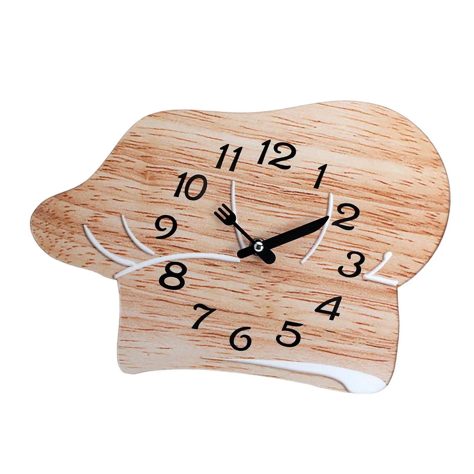 Chef Hat Design Wall Clock Silent Operation Creative Kitchen Clock for Bedroom Living Room Farmhouse Decoration