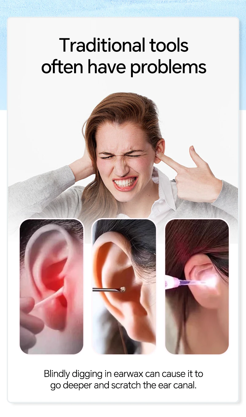Generation-2, Visual Ear Wax Cleaner Camera Safe Earwax Removal Endoscope Ear Cleaning Tools Ear Care, Black, White Styles, Hot