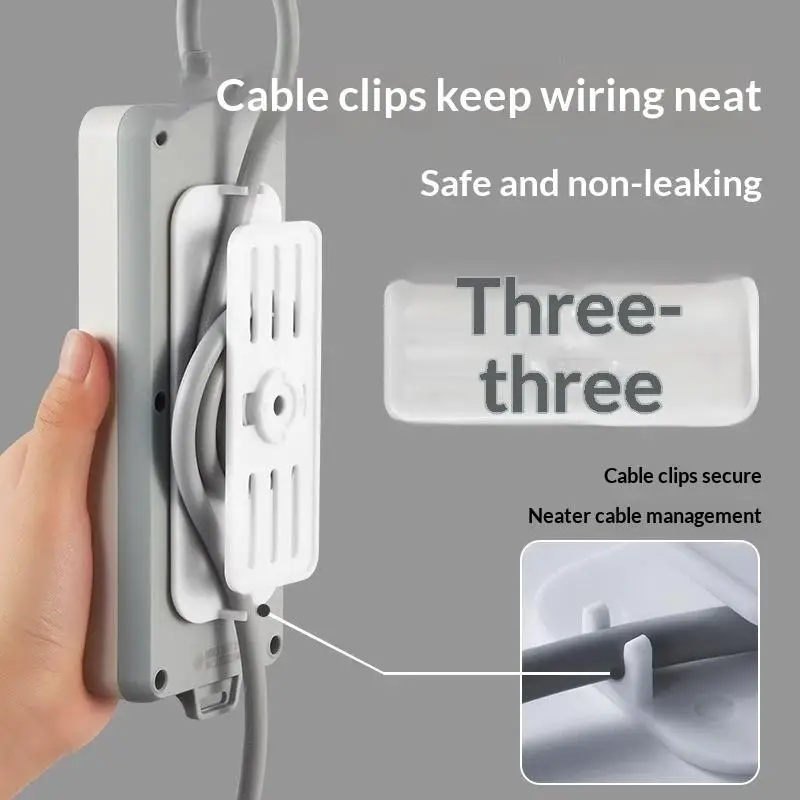 Wall-Mounted Power Strip Holder Self-Adhesive Desktop Socket Fixer Fixator Plug Socket Cable Wire Organizer Rack
