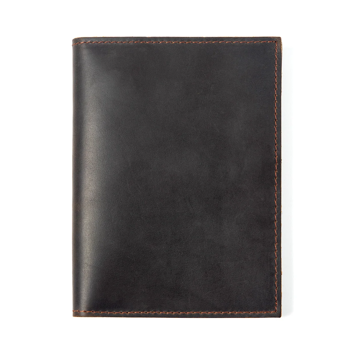 Leather Passport Holder Travel Wallet Vintage Crazy Horse Cowhide Slim Document Organizer Case with Clear ID Window