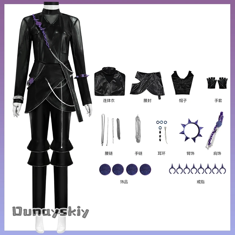 韓国アイドル Kpop デーモン ハントリックス ゾイ コスプレ セクシー プパンク ジャンプスーツ ブラック バトル ニンジャ {BankaiMode}ハロウィン パーティー コスチューム