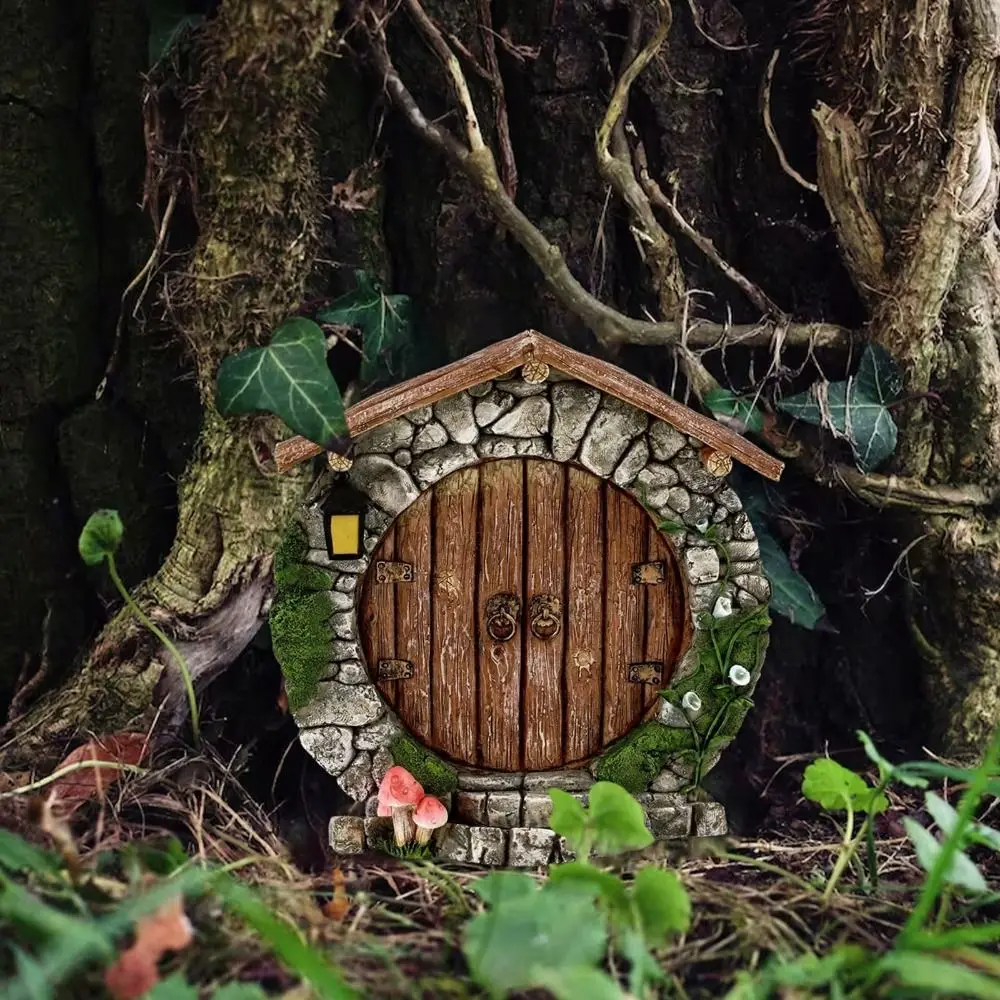 Fairy Tale Door Fairytales Door Ornaments Unique Design High-Quality Garden Miniatures Pastoral Magical Wooden Tree Accessories