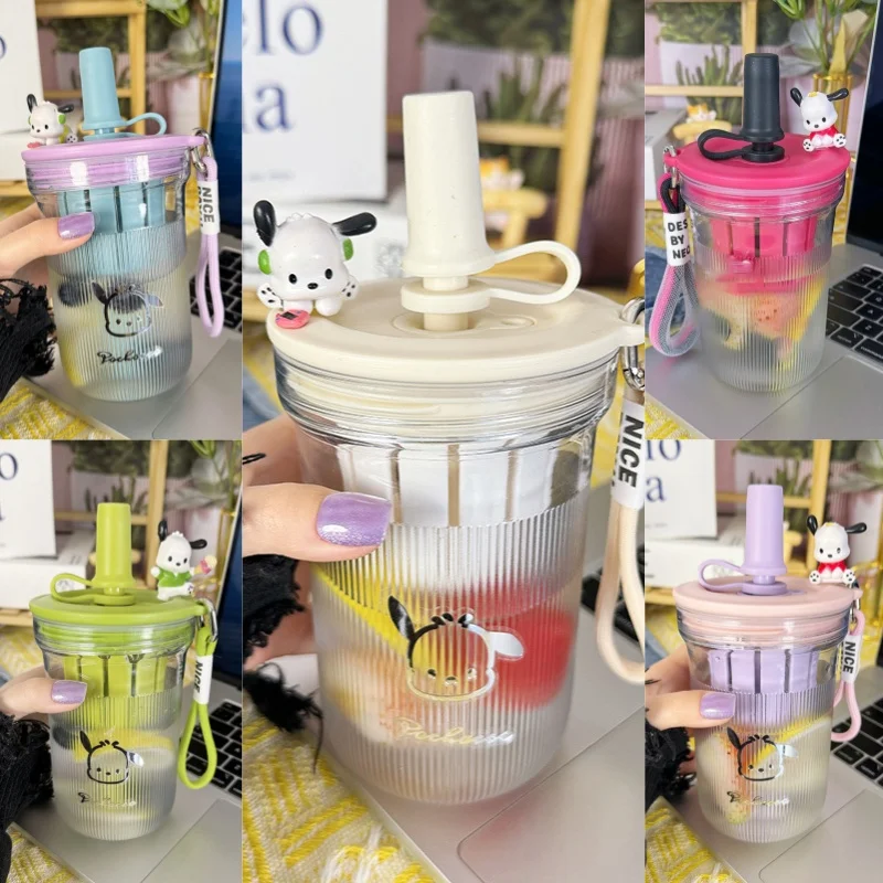 Sanrio Sippy Cup Pacha Dog Anime Portable Girl Water Cup High Capacity diy Student Cute Ins Style Summer Couple Model Wholesale