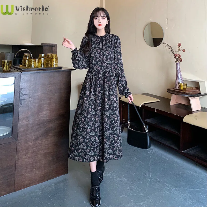 

The New 2022 Loose Big Yards Fashion Temperament Floral Dress Female Languid Is Lazy Wind Restoring Ancient Ways of the Dress