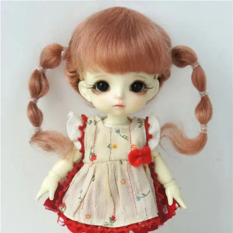 

Hot Sale 1/8 1/6 1/4 Lovely Two Pony BJD Mohair Wigs Cheap YOSD MSD Hair For 5-6 Inch 6-7 Inch 7-8 Inch Doll Cheap Accessories