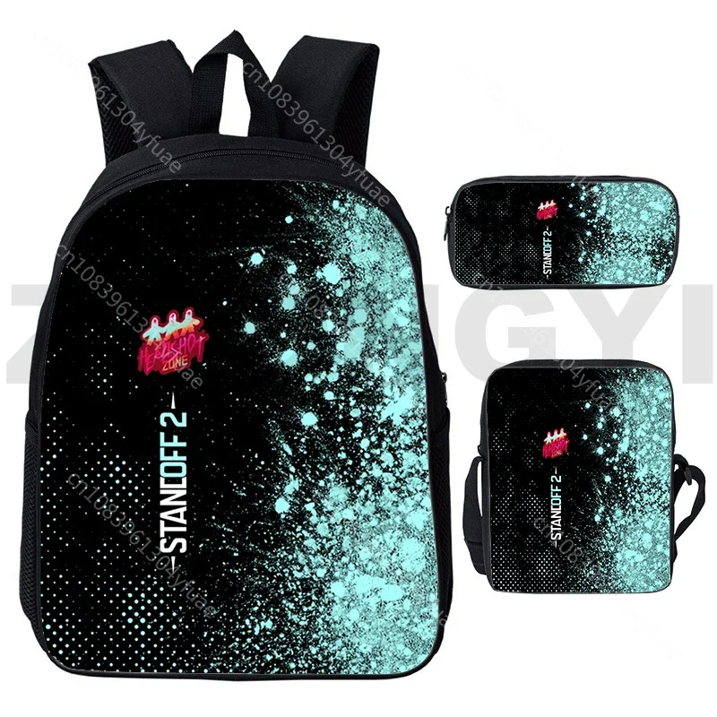 Sac à dos Anime pour ordinateur portable pour homme, sac pour ordinateur portable urbain, étui à crayons, cartables pour enfants, jeu chaud, Standoff 2, 3 pièces par ensemble, 3D 03 initié