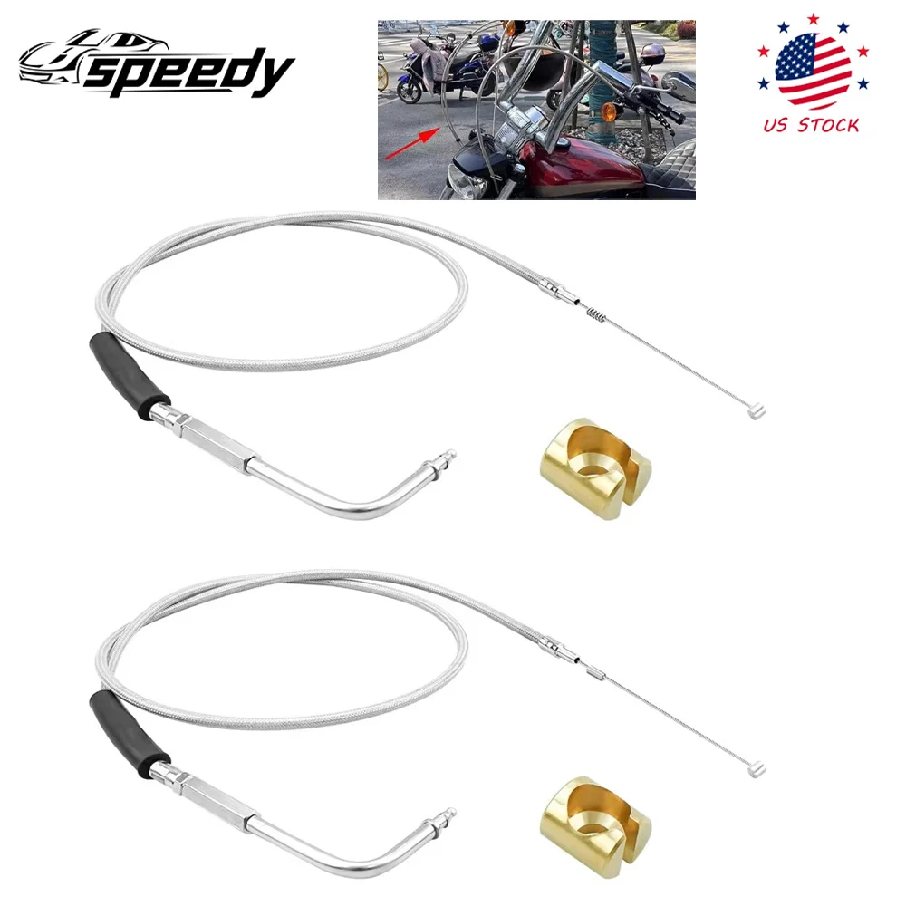 

56579-02A 42" Stainless Steel Throttle and Idle Cable Kit for Harley Davidson