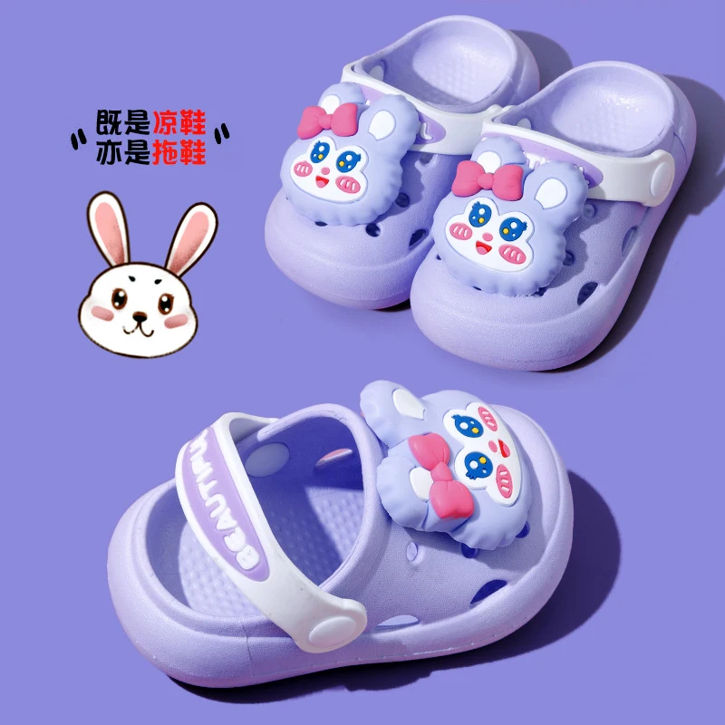 

New Soft-Soled Non-Slip Cute Girls Slippers Cartoon Rabbit Anti-slip Kids Boys Clogs Summer Sandals For Kids And Babies