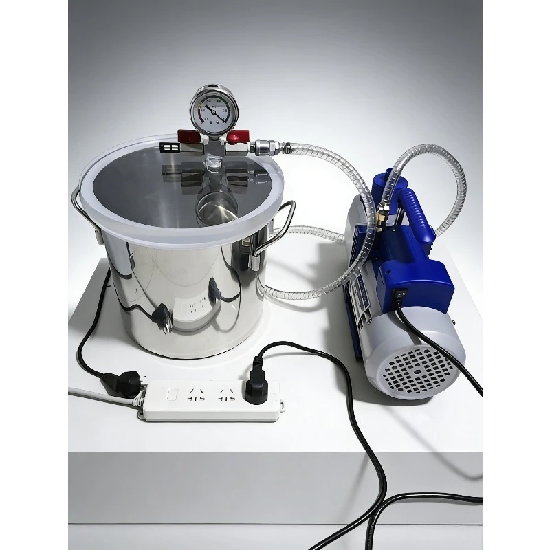Industrial Vacuum Defoaming Chamber, Stainless Steel Degassing Tank for Epoxy Resin & Silicone with Pump Port
