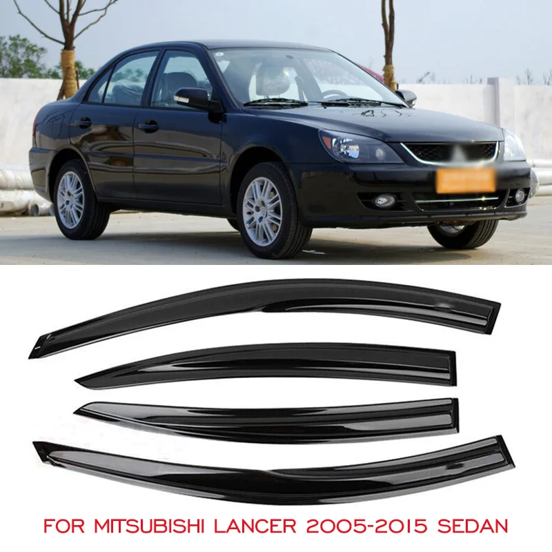 For Mitsubishi Lancer 2005-2015 Sedan Side Window Deflector Window Visor Awnings Shelters Vent Shades Sun Rain Deflector Guards