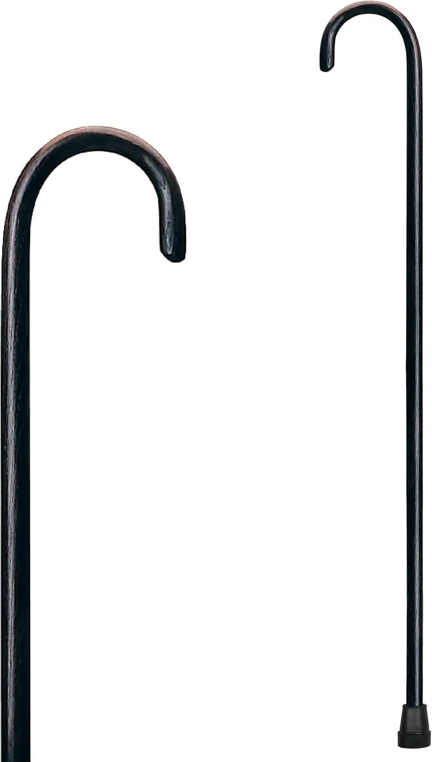 

Solid Wood Walking Cane for Men & Women, 36” Long with Walnut Finish and Rubber Tip, Supports 250 lbs