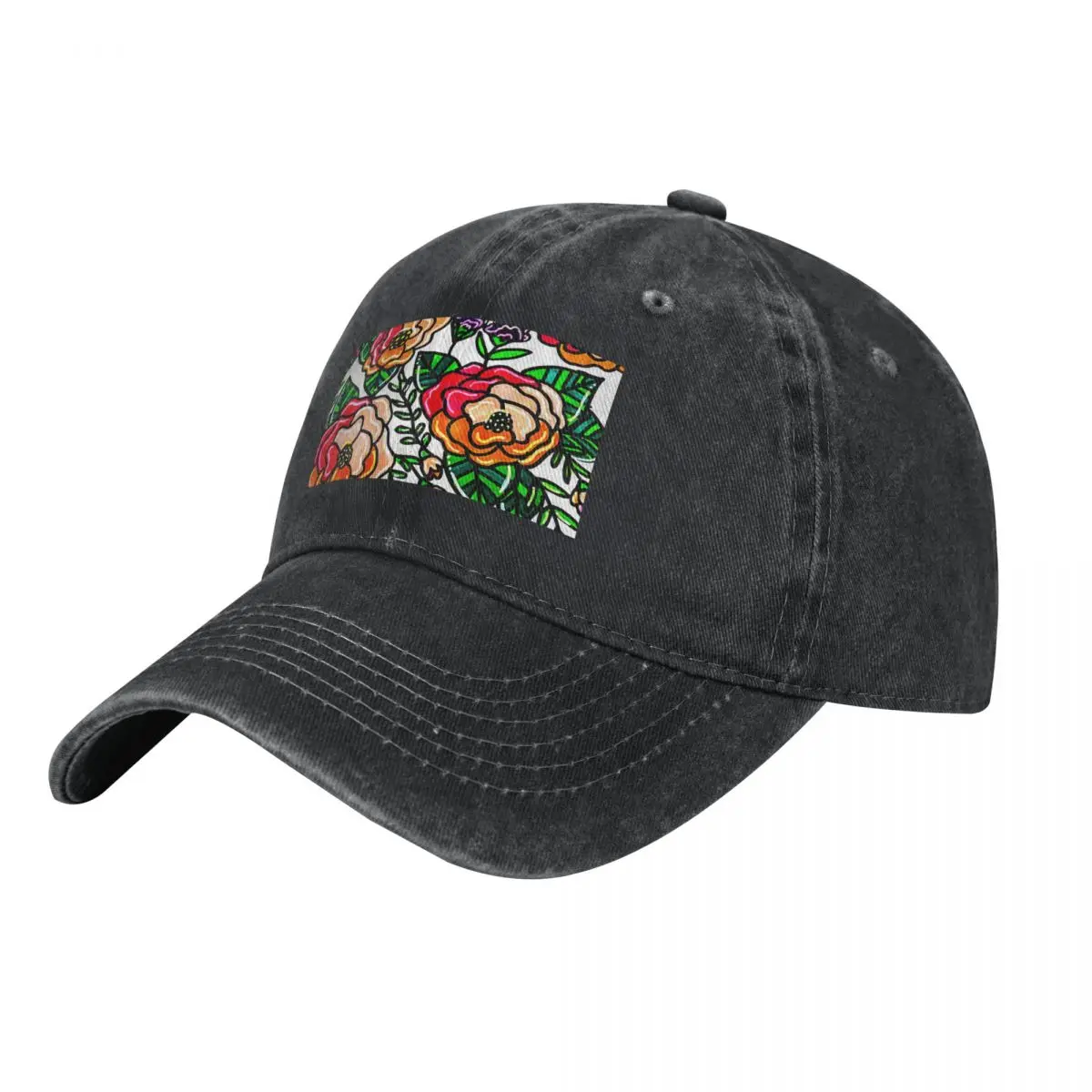 Roses - Pink and orange Baseball Cap winter hats for men derby hat fun hats Military Cap Man Hats For Men Women's