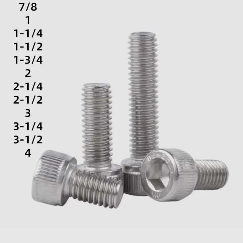 10 Pcs UNC UNF 304 3/8 1/2 3/4 1 1/2-13 2 3 4 Anti-Slip Wear-Resistant And Corrosion-Resistant  1/2-13  Screws Us And Uk Sizes