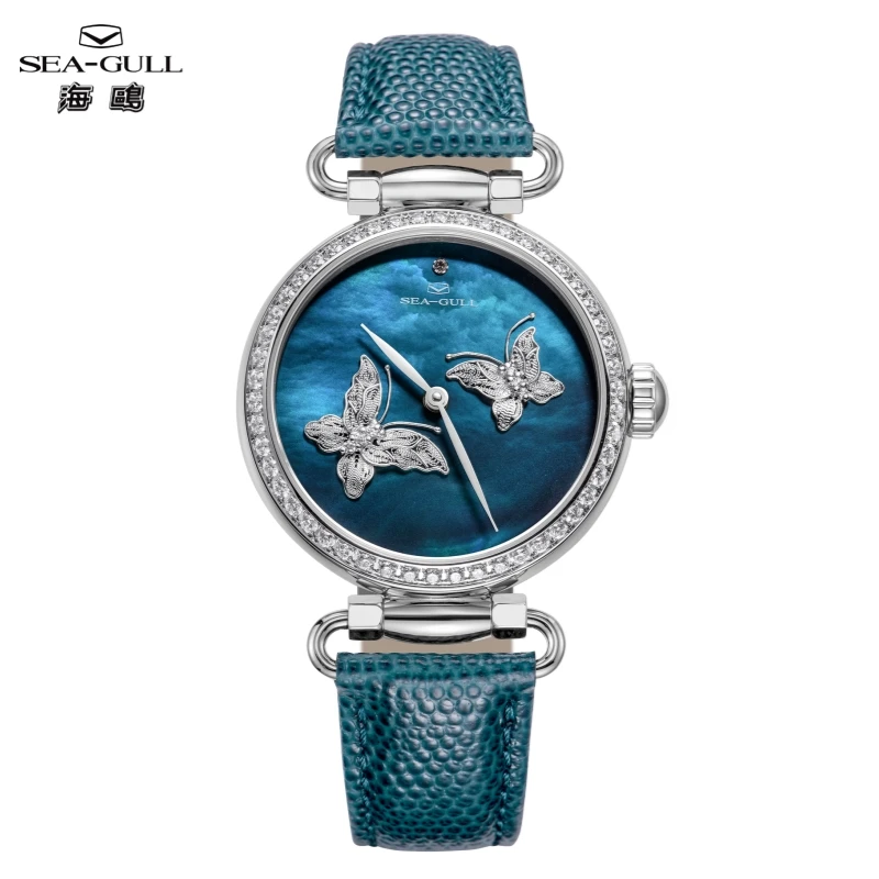 Seagull 38mm Ladies' Mechanical Watch 316L Stainless Steel Automatic Watches 50M Waterproof Mother-of-pearl Watch For Women 8101