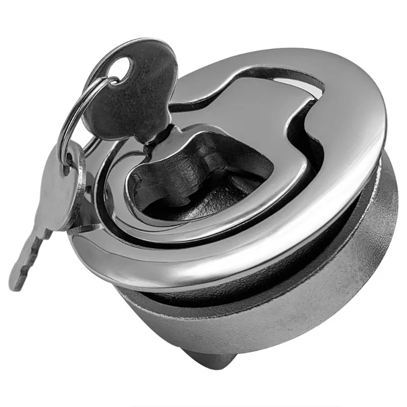 316 Stainless Steel Boat Latches Flush Pull Slam Latch Hatch Locks with Keys Marine Door Latch