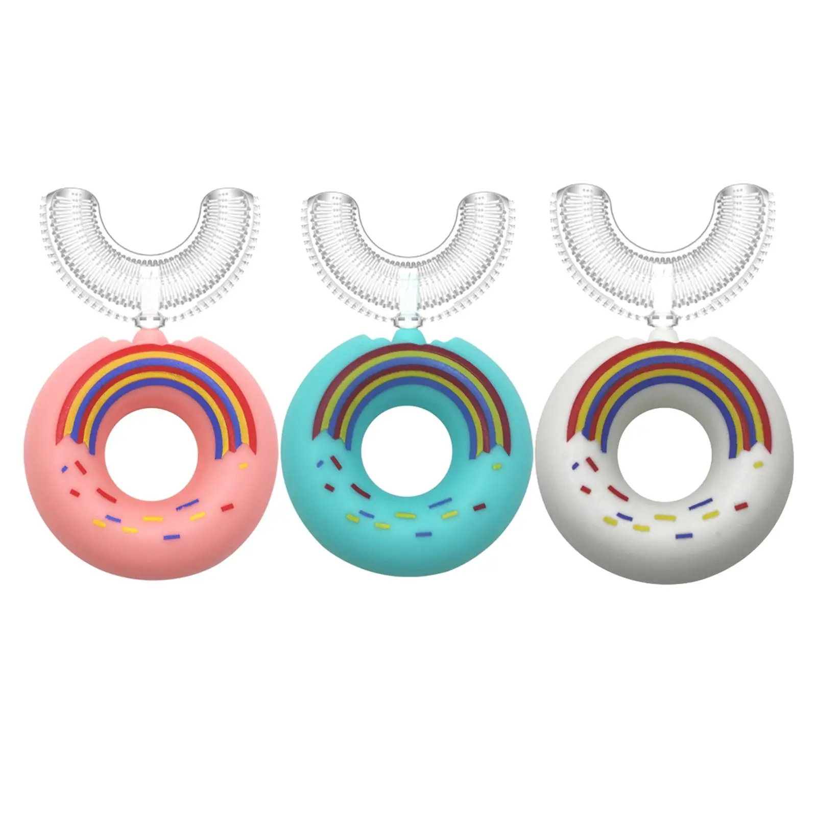 Toothbrush Food Grade Soft Silicone Brush Head Donut Design for Baby