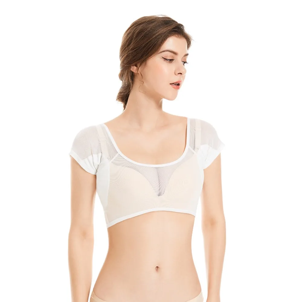 New Transparent Sweat Absorbing Clothes Mesh Vest Mesh Chest Vest Sweat Proof Ultra-thin Quick-drying Chest Wrap Women