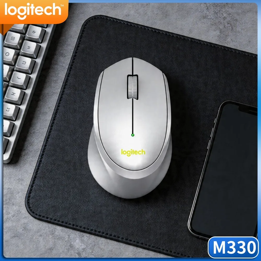 Logitech M330 Silent Wireless Mouse Tiny Nano Dongle Occupy Little Space Will Not Interfere Adjacent Laptop USB Interface