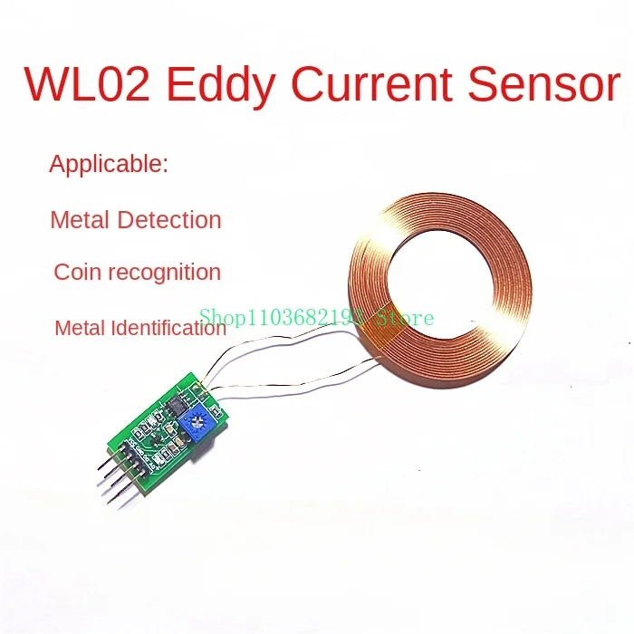 Eddy current sensor WL02 metal detection coin identification induction sorting treasure pot single chip computer