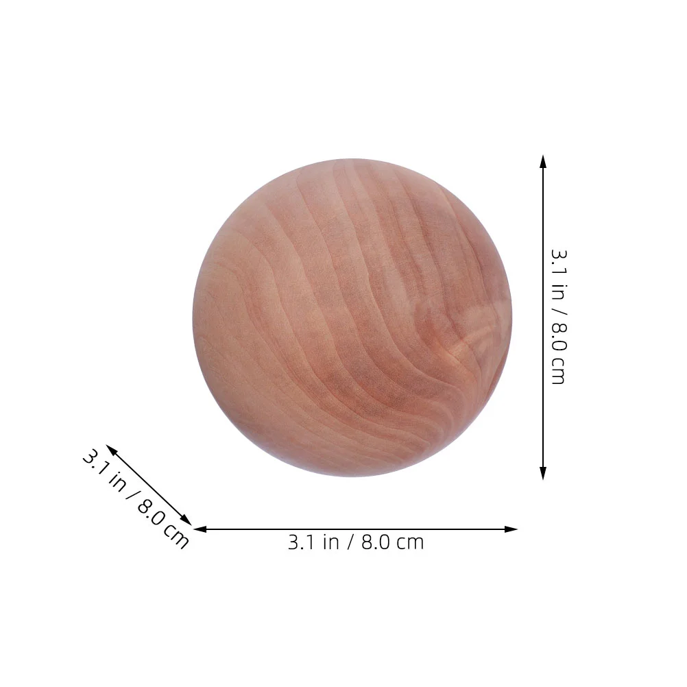 Round Wooden Bille 8Cm Unfinished Sphere Wood Bille Without Holes Hardwood Wood Sphere Wood Beads Sphere