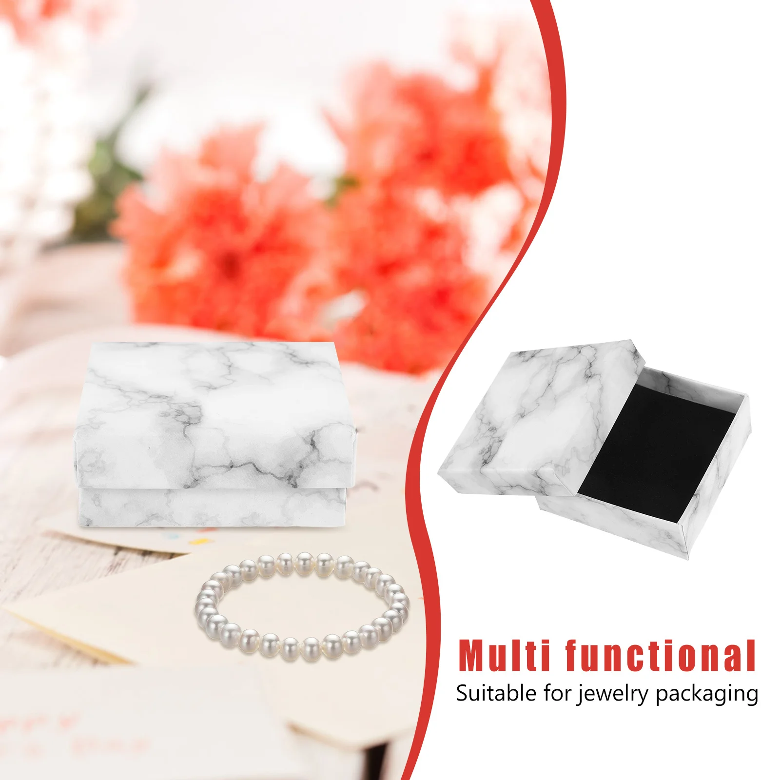 

24 шт. квадратная шкатулка для драгоценностей, картонный контейнер для конфет, шоколада и небольших подарков, бумажная картонная шкатулка для драгоценностей