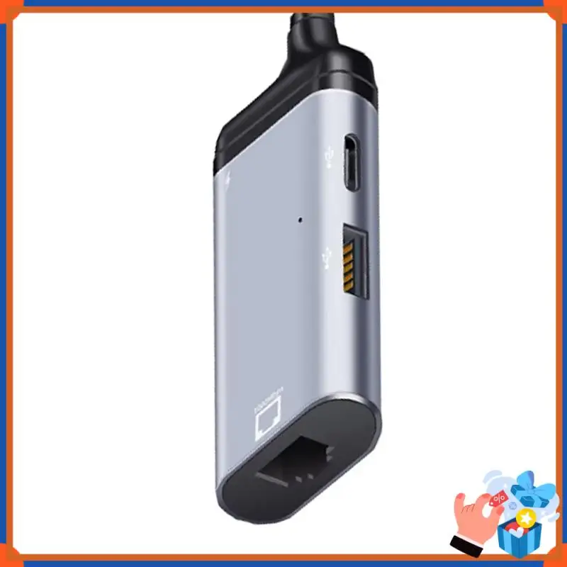Compact 3 In 1 Type-C To Gigabit Ethernet Rj45 Lan PD Multi-Function Converter Adapter For TV PC