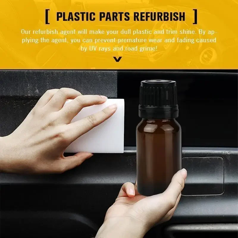 Plastic Parts Refurbish Agent 10ml Coating Paste Maintenance Car Cleaner Plastic Parts Retreading Agent Automotive Interior Part