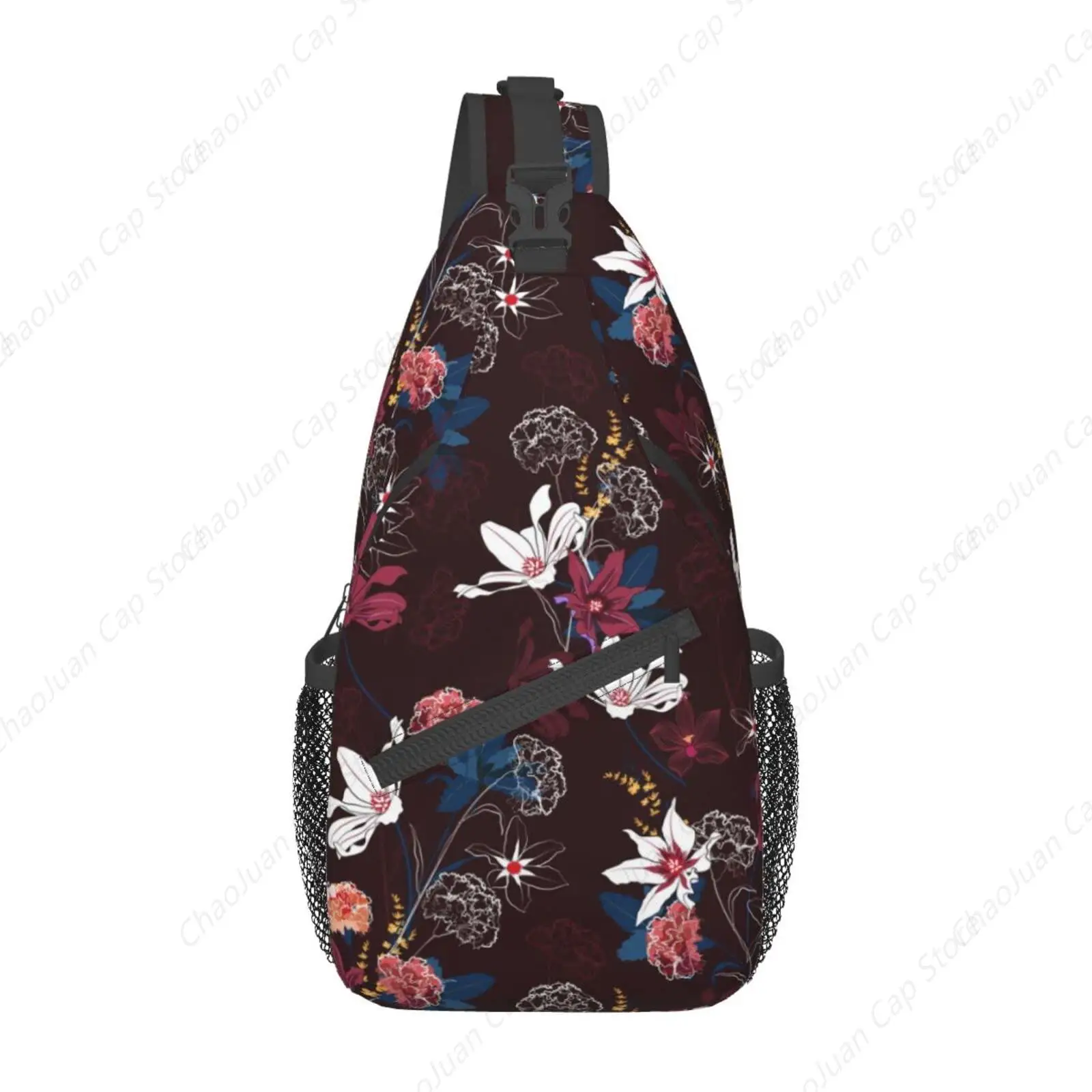 

Garden Flowres Blossom Smoky Small Sling Bag for Men Women Crossbody Sling Backpack Cycling Hiking Daypack Shoulder Chest Bag