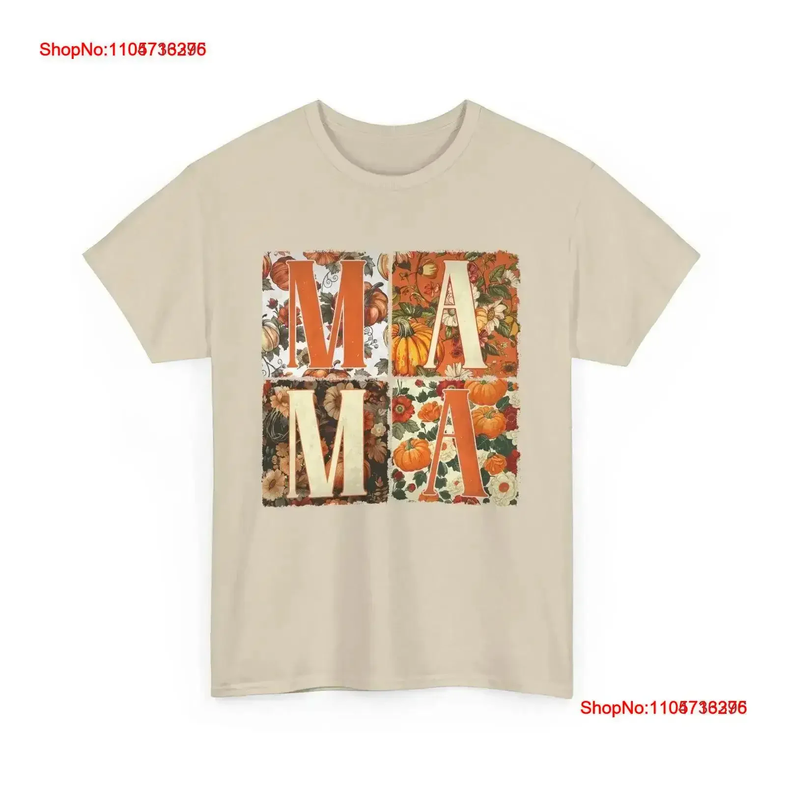 Vintage Fall Floral MAMA T Shirt Autumn Pumpkin Design Rustic Retro Style Washed Comfortable Casual fashion Stylish vintage