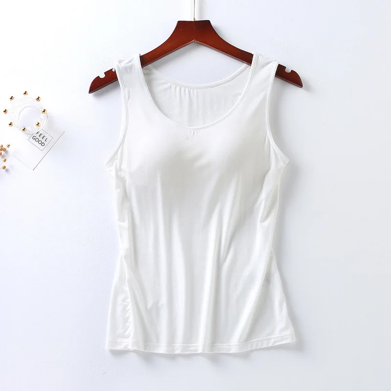 S-4XL Bra Padded Sleepwear Shirt Sleeveless Vest Summer One Piece Pajamas Women Bottoming Night Wear Tops Outside T-shirt