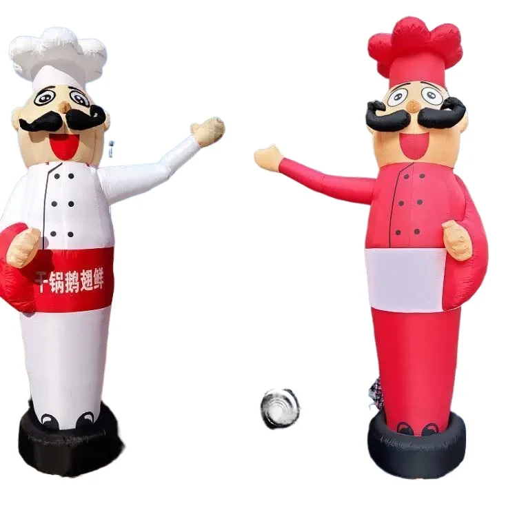 Waving Inflatable Cartoon Doll Chef Celebration Catering Waving and Without Fan