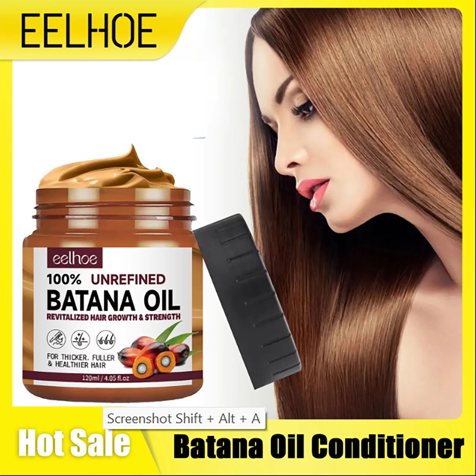 

Hair Conditioner 100% Pure Batana Oil Straightening Smoothing Hair Mask Anti Hair Loss Treatments Split Ends Damaged Fluffy Hair