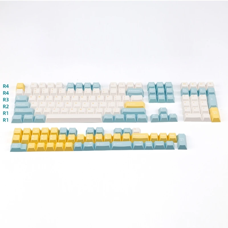 Conjunto completo 152 teclas personalizado PBT Sea Salt Lemon Keycap Double Shot Key Caps para 61 64