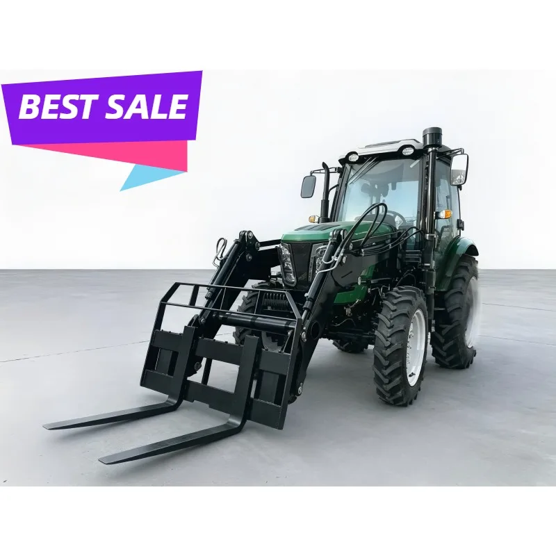 50HP 4WD Four Stroke Lawn Farming Tractor Equipped With Fork Attachment