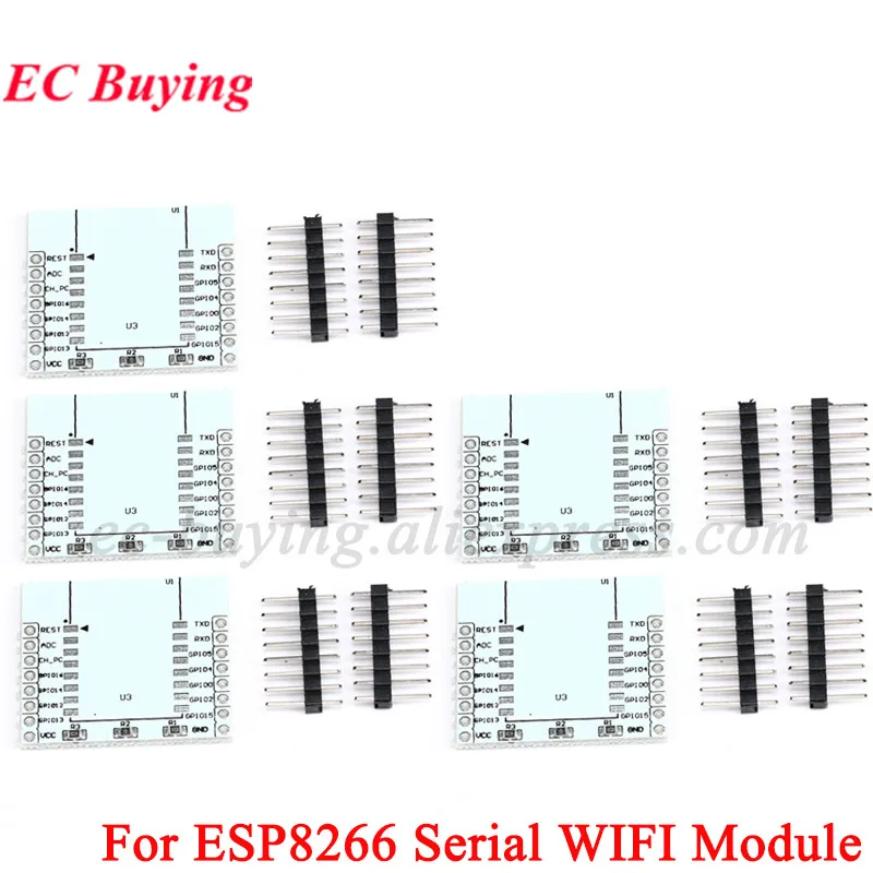 5Pcs/1pc ESP8266 Serial WIFI Module Adapter Plate Expansion Board for ESP 12 07 08 ESP-07 ESP-12F ESP-12E ESP-08 For Arduino