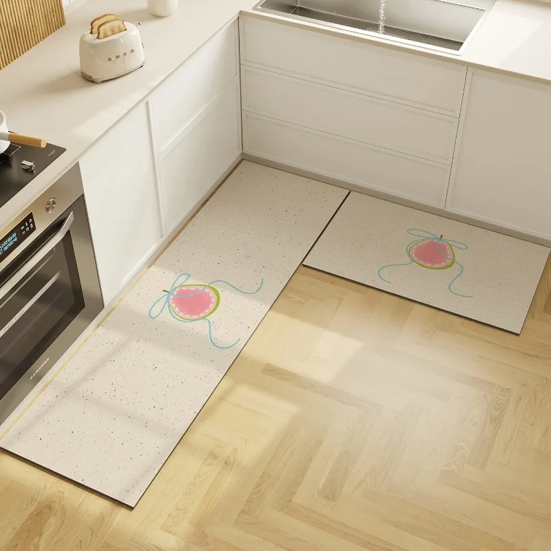 

Simple Fruit Print PVC Leather Rug Waterproof Oil-proof Stain-resistant Kitchen Carpet Large Area Non-slip Floor Mats Alfombra