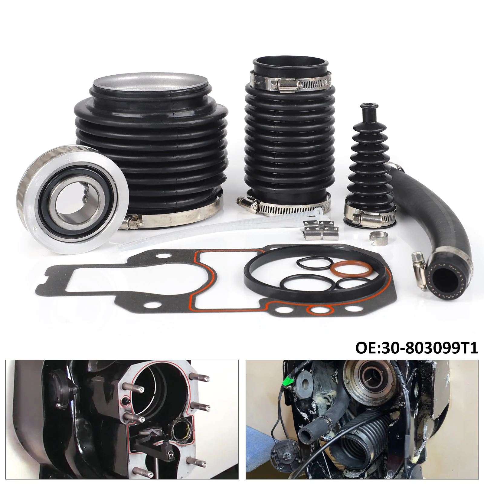 

CNSPEED Bellows Repair Sealing Kit With Gimbal Bearing For Mercruiser 21960 18-8218 9-72900 Alpha One Gen II OEM 30-803099T