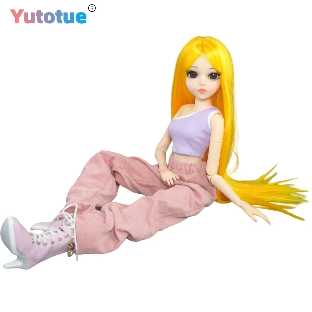 

YUTOTUE 1/3 BJD Doll Toy 24 inch Height Female Joints Body Doll with Vest Pants Shoes Wigs Full Set Gift