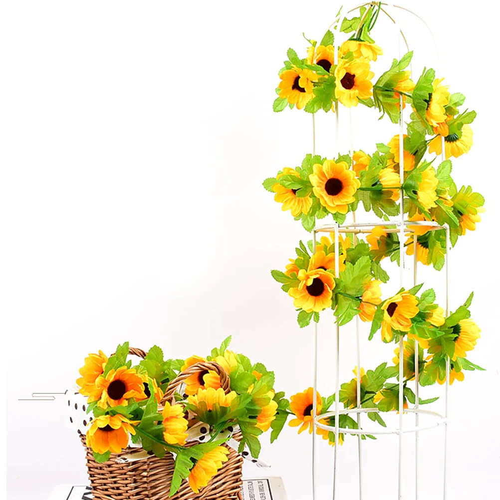 

2 Pcs Rattan Artificial Mother Sunflower Party Decorations Plastic Realistic Photography Props