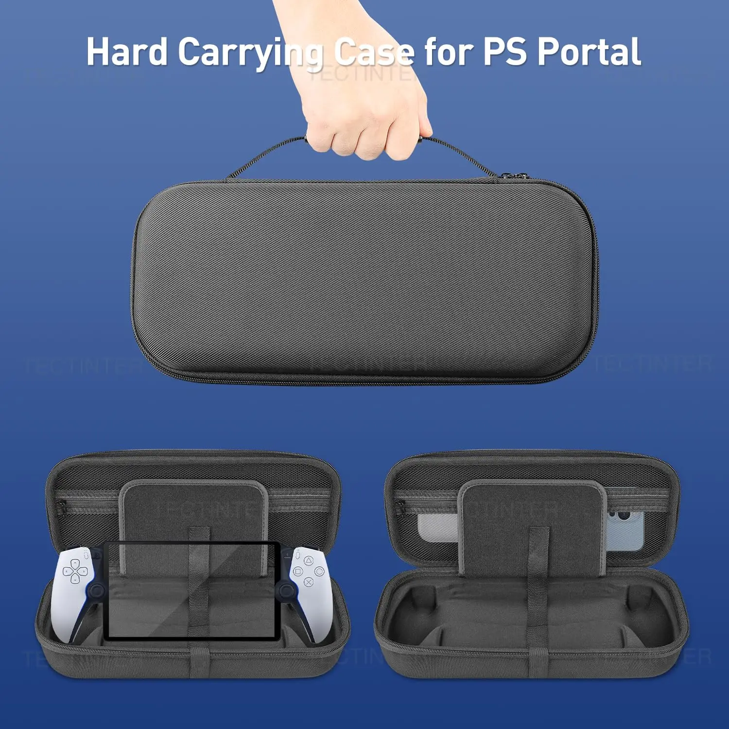 Portable Travel Carrying Case Compatible with PlayStation Portal Built-in Larger Storage Shockproof Anti-Scratch for Accessories