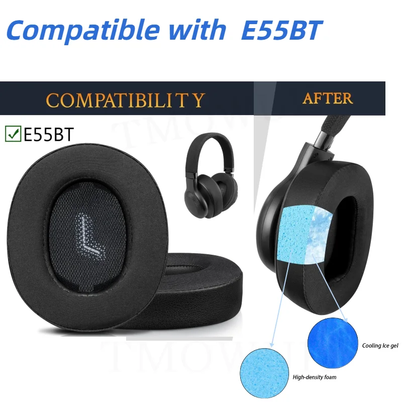 Cooling Gel Replacement Ear Pads Cushions For JBL E55BT Wireless Headset Gaming Earpads