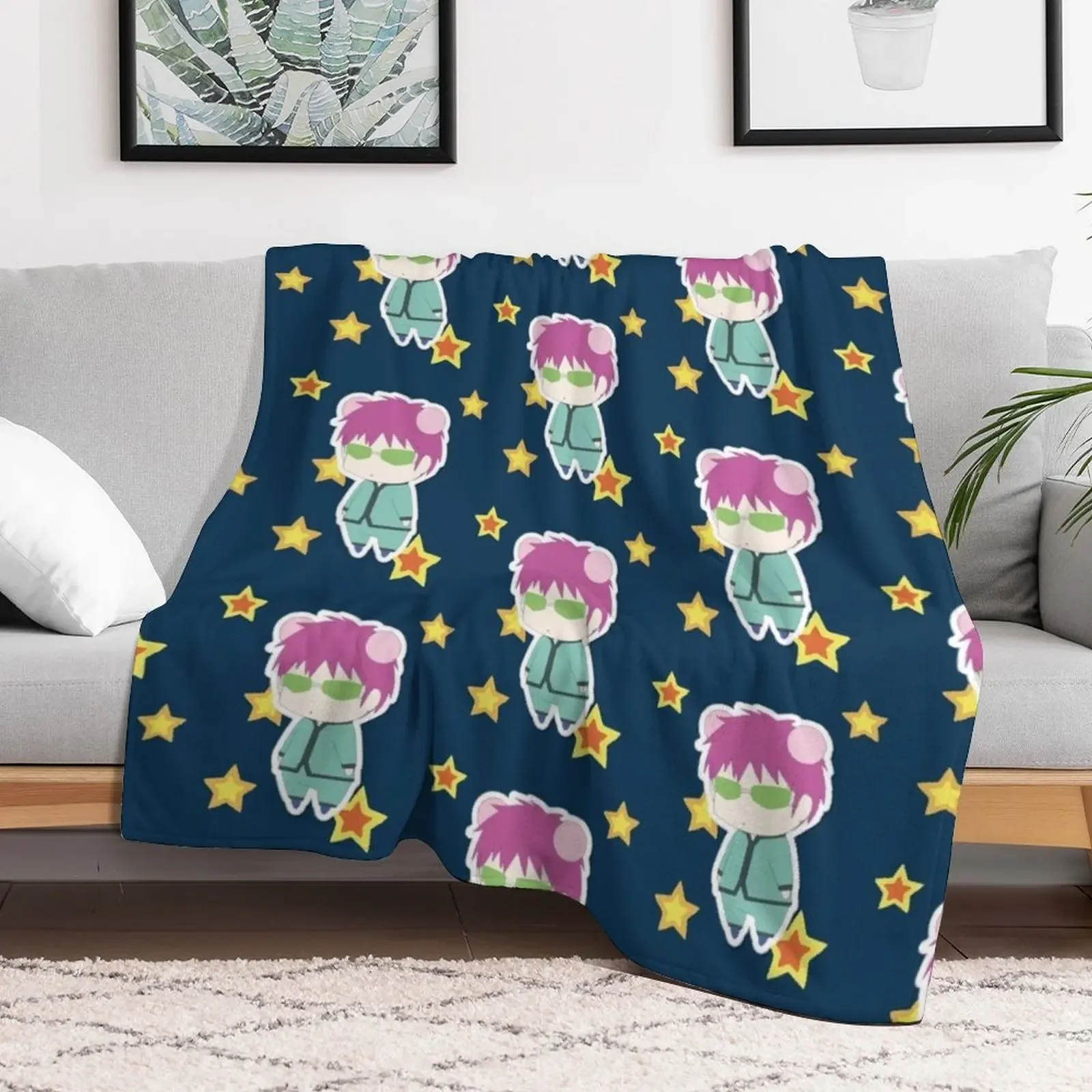 Saiki K The Disastrous Life Throw Blanket Compact Warm Blanket for Car Road Trip