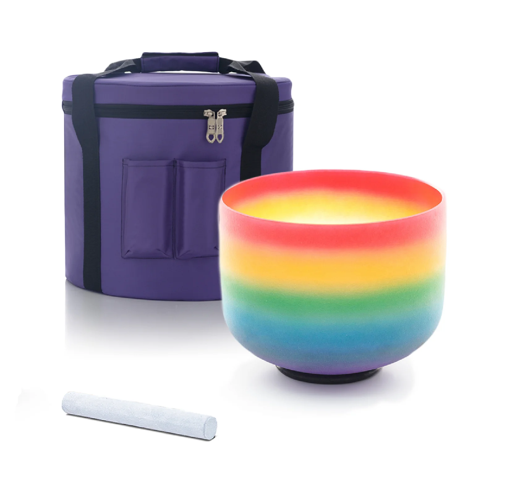 

KVKA 432hz 7" Note C/D/E/F/G/A/B Chakra Rainbow Frosted Quartz Crystal Singing Bowl For meditation