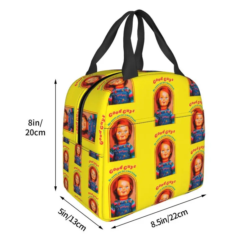 Good Guys Chucky Insulated Lunch Bag for Work School Child\'s Play Doll Portable Cooler Thermal Bento Box Women Kids