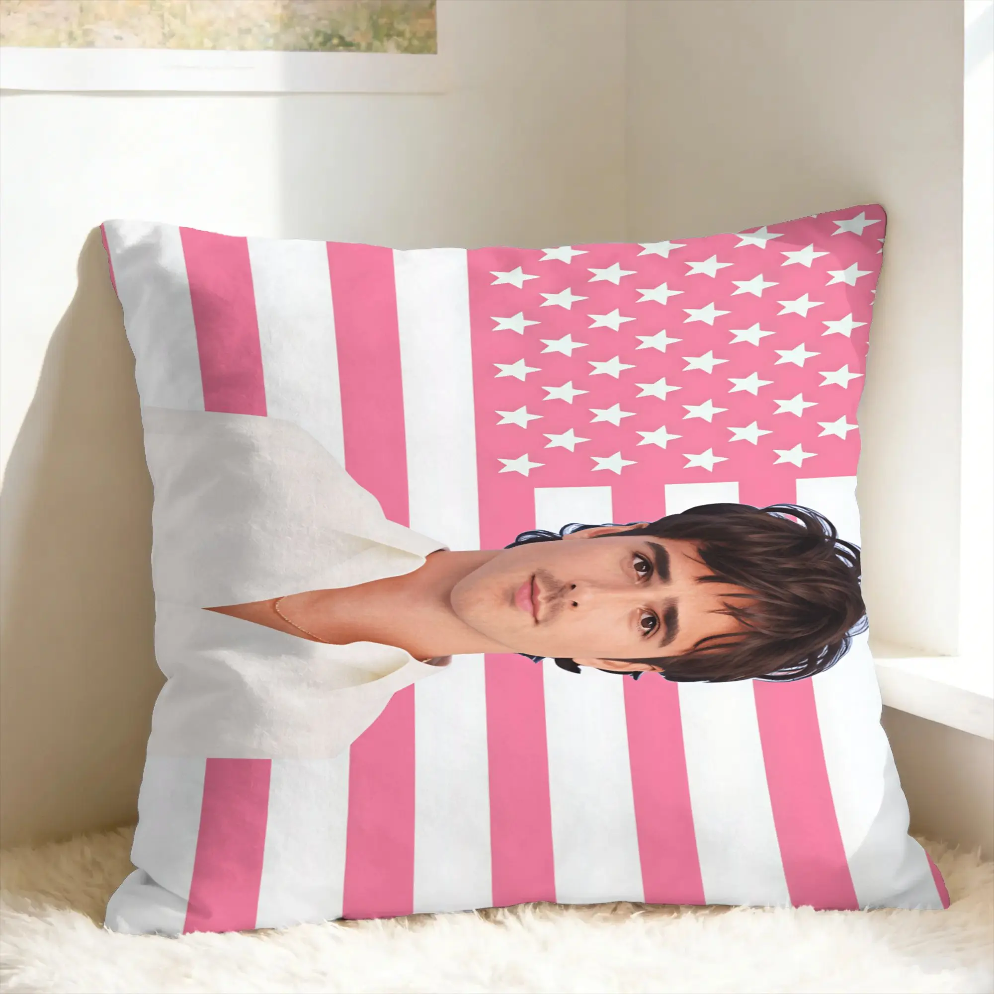 Pillow Cover Jacob E-Elordi  Retro Trendy Pillow Case For Sofa Bedroom Home Decor Pillowcases
