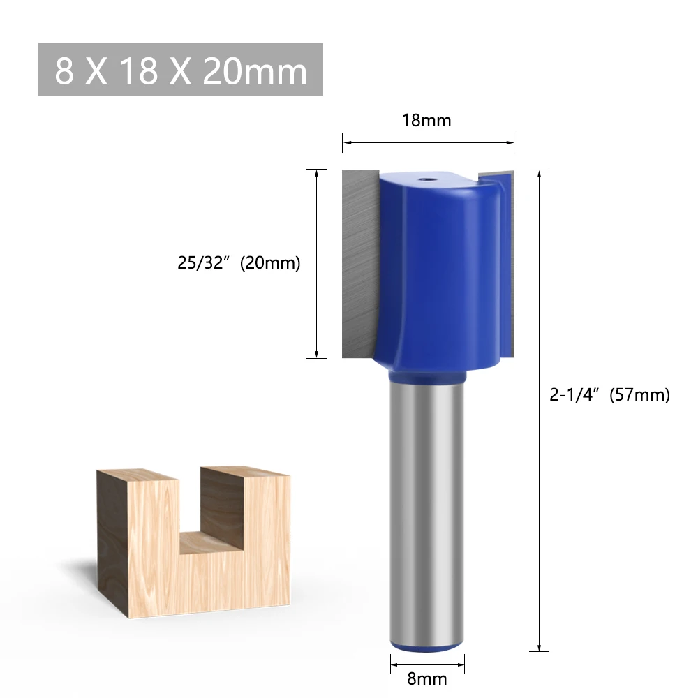 LAVIE Fräser mit 8-mm-Schaft, gerader Doppelfräser für Holz, zum Einstanzen von Nuten, zum Schnitzen und Schneiden, für Holzbearbeitung, DIY- und Handwerksprojekte. – Detail 13