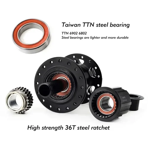 Imagen 2 del producto GOLDIX GDX370 32H buje de bicicleta rodamiento sellado bloqueo central freno de disco j-bend 32 agujeros trinquete 36T BOOST MTB Hub para Shimano SRAM