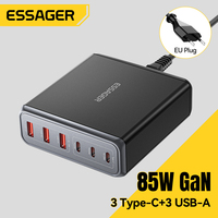 Essager 85W Fast Charger 6 Port USB Type C Desktop Charging Station PD 3.0 Fast Charging For iPhone 17 16 15 iPad MacBook Laptop